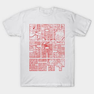 Kansas, USA City Map Typography - Oriental T-Shirt